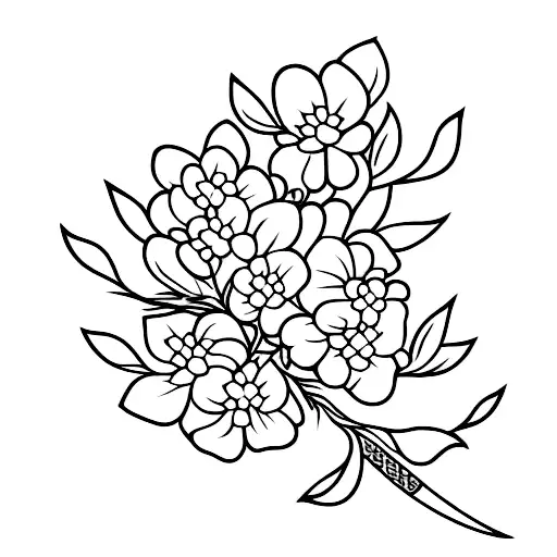 Katana With Cherry Flowers