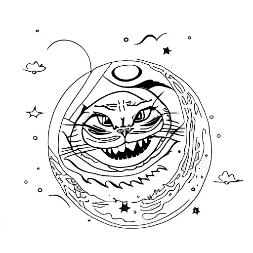 Cheshire Cat On The Moon