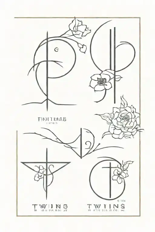 Twins Symbol And Birthday Date With A