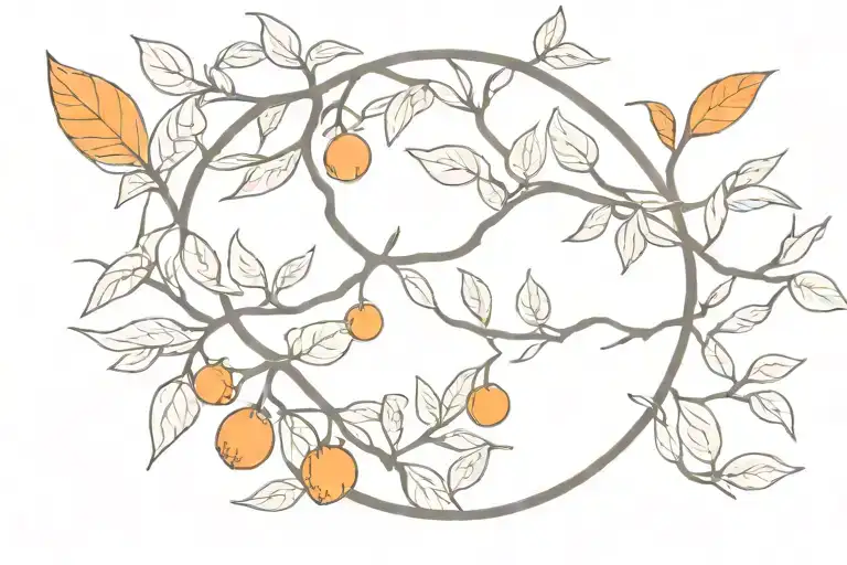Orange Tree Branch Ring