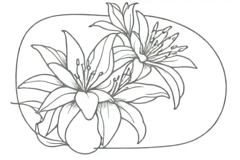 Lily And Aster Flowers Intertwined