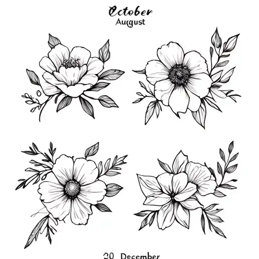 October July August And December Birth Flowers In A Bocquet