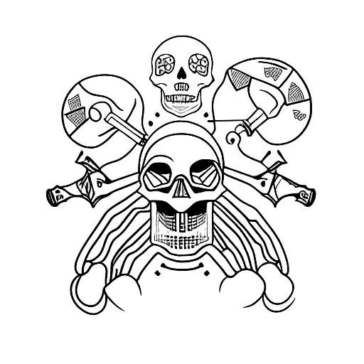 Skull With A Computer