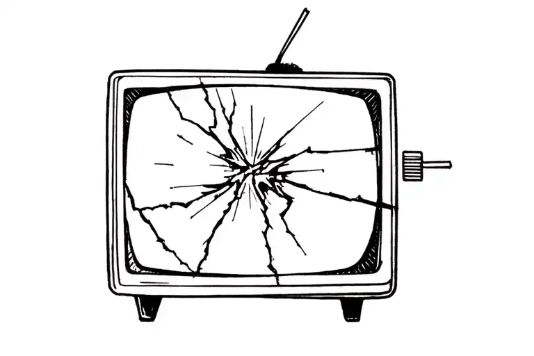 Head In Broken Tv