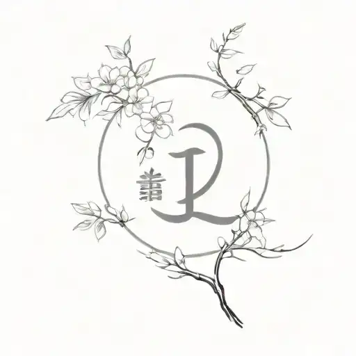 Simple Kaizen Japanese Characters Combined With Nature