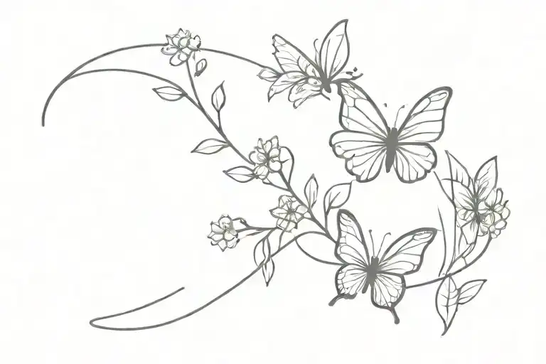 Bracelet Flowers Butterfly Flying