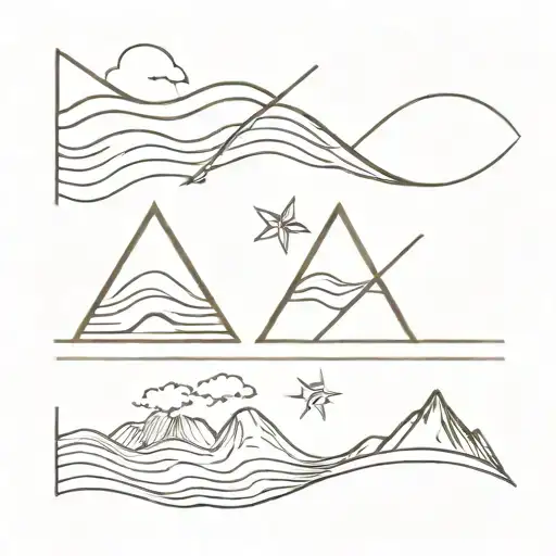 3 Triangles And Beach Wave