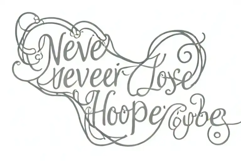 Text 'Never Lose Hope' On Infinity Symbol Integrated
