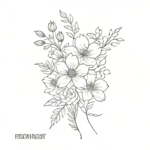 February June September November Birth Flower Bouquet