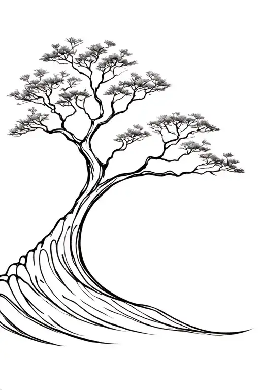 Tree Growing Slowly Transitioning Into The Wave