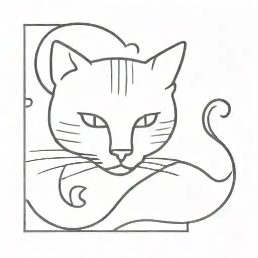 Cat In Semicolon Shape