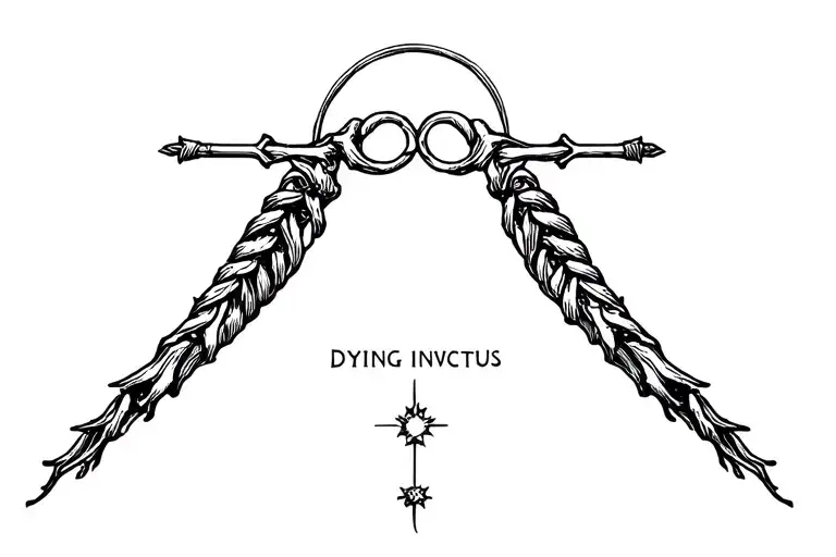 Dying Invictus Collarbone Tattoo Design