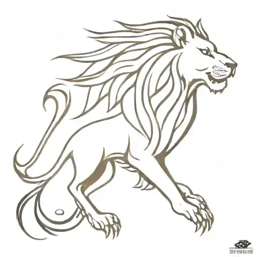 A Lion And Phoenix Symbolizing Strength And Rebirth Intertwined With A Sleek Car Design