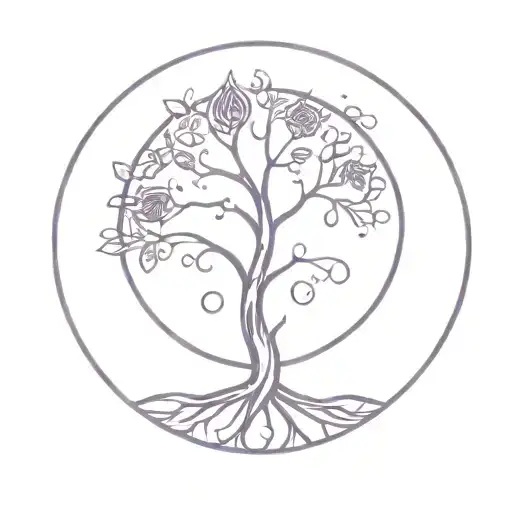 Tree Of Life And Purple Ribbon