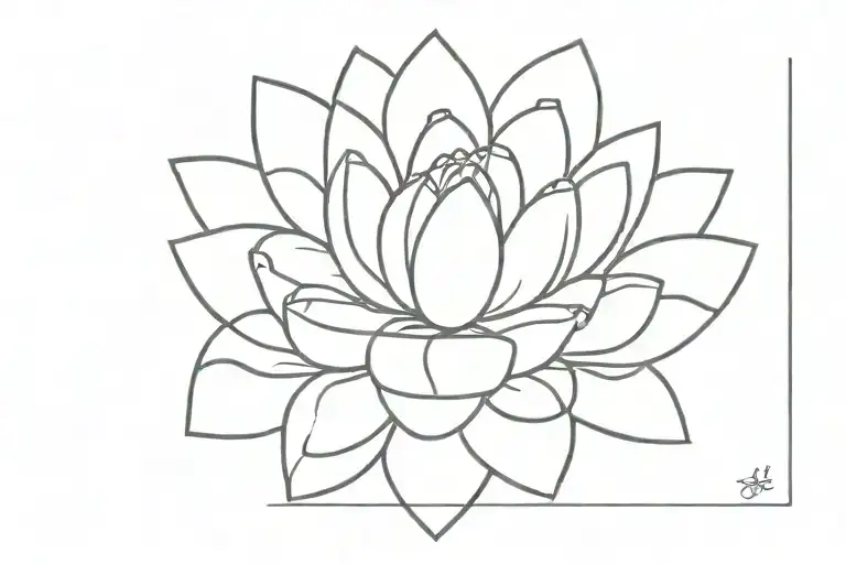 An Abstract Minimalist Design Of A Lotus Flower Symbolizing Purity And Enlightenment