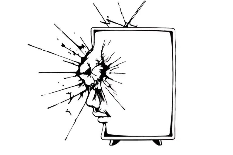 Head In Broken Tv
