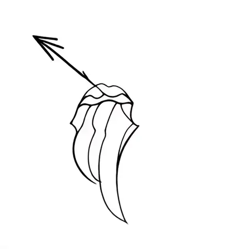 Suggestive Licking With Arrow Pointing Down