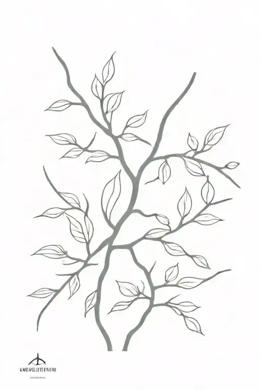 Tree Branches And Leaves Intertwined