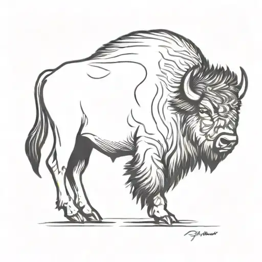 Bison Black Silhouette Side Profile