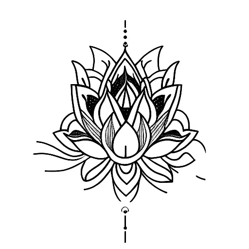 A Minimalist Tattoo Of A Lotus Flower With Kickboxing Gloves As Its Petals