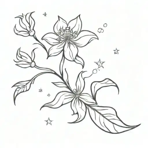 Starry Flowers With Scorpion