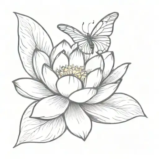 Buterfly Wit Water Lily