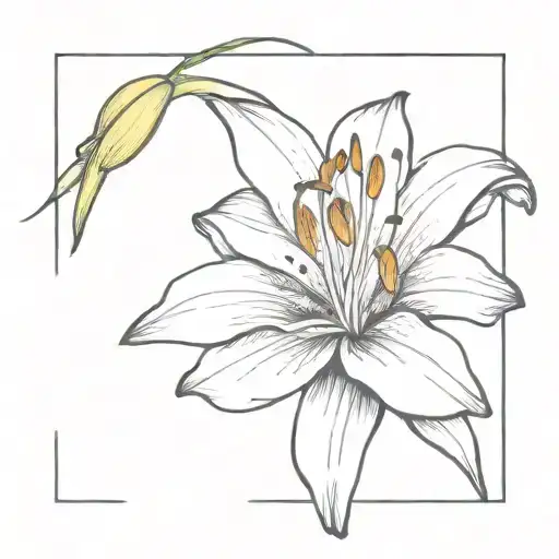 Single Line Lilly Flower