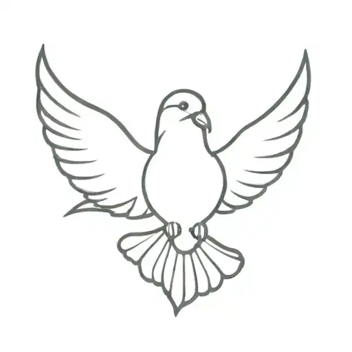 Small V Shape Design With Dove Looking