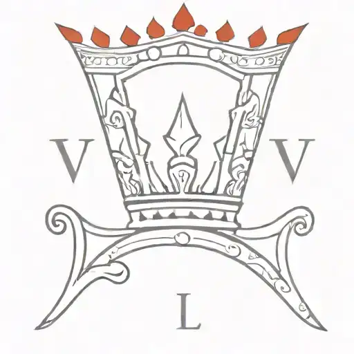Red Crown With Letters L D V Underneath
