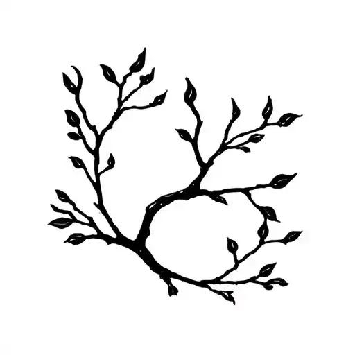 A Mirabelle Prune Tree Branch Intertwined