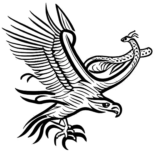 Eagle With Snake In It's Claws