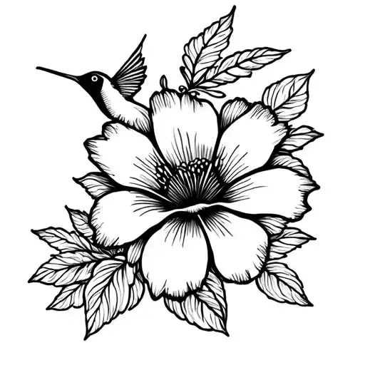 Flower And Hummingbird