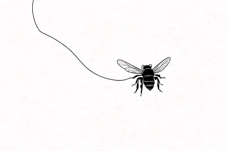 Bee Hovering Side View