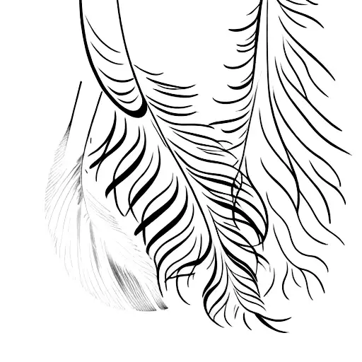 Simple Feather Dripping Ink