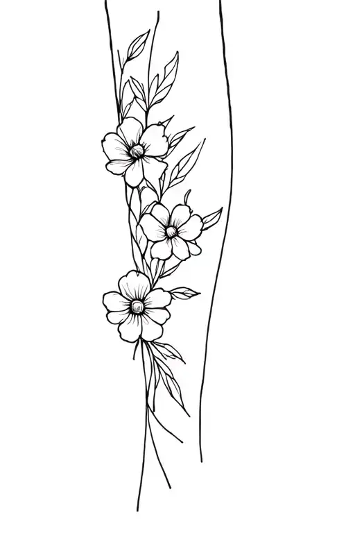 Cosmo And Merigold Flowers Wrapping Around My Arm