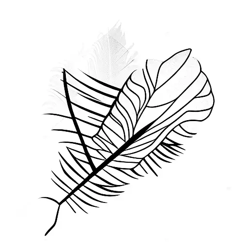 Palm Tree With Feathers As Leafs