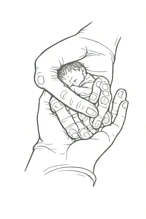 Birth Of A Child Holding Hands