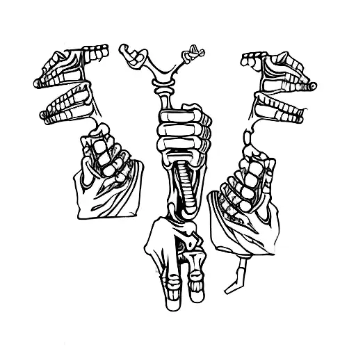 One Skeleton Hand Reaching For One Human Hand With Cigarette Between Its Fingers