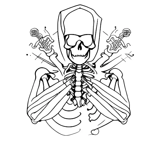 Man In Hoodie But Half Skeleton