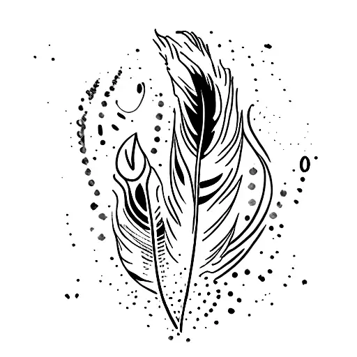 Feather That Is Producing Smoke And Is Dripping Wax