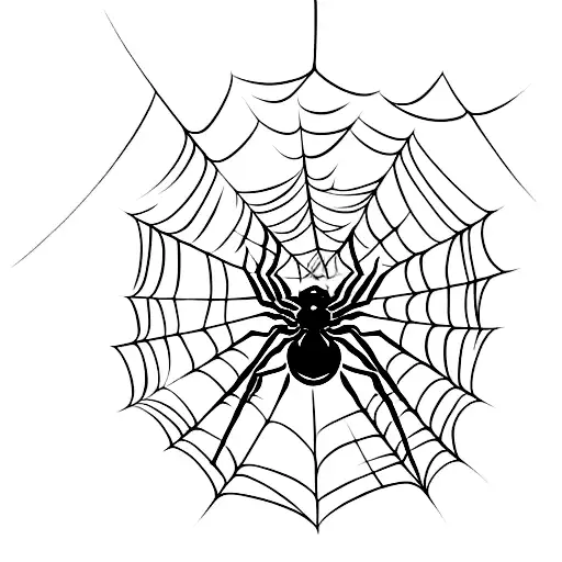 Neck Tattoo Spider Coming Down From Spider Web