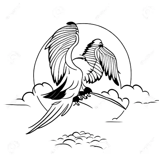 A Minimalist Tattoo Of A Majestic Eagle Soaring In The Sky