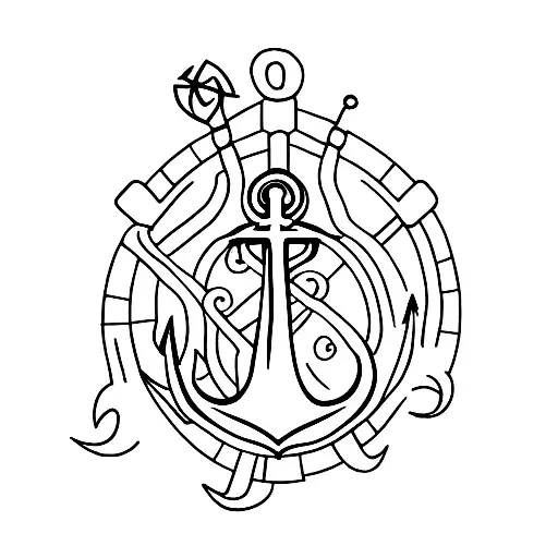 Anchor Bird Footprints And Two Hearts