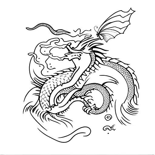 Young Dragon With A Butterfly On Its Nose