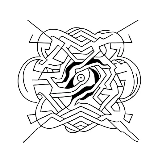 Dark Circles Tangent Stretching Across Back Diagonally