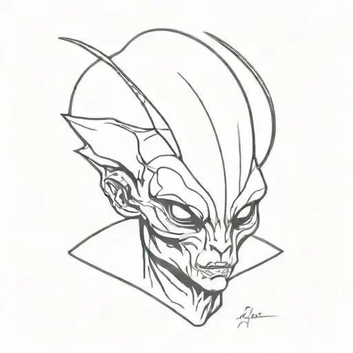 Minimalist Alien Head