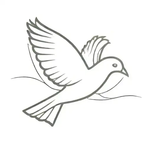Small V Shape Design With Dove Flying