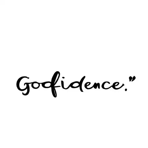 Small Quote 'Godfidence' In Italic
