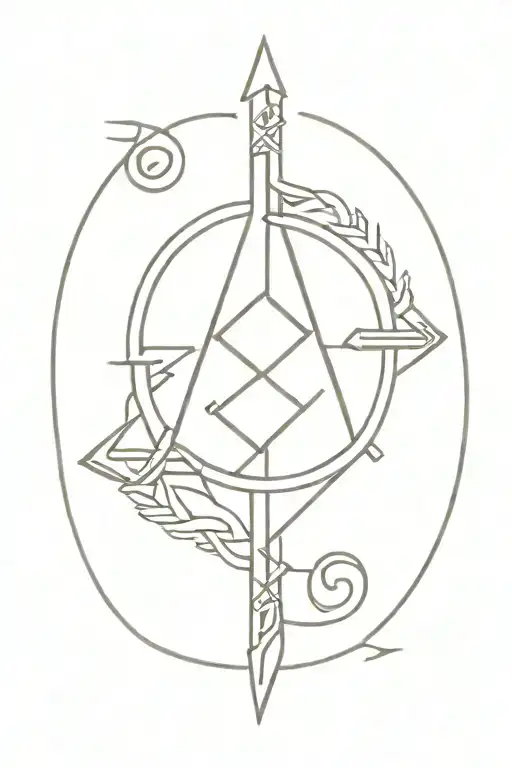 Celtic Arrow With Runes On End