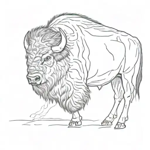 Single Line Bison Side Profile